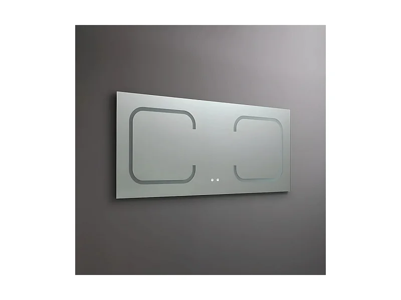 Rechthoekige dubbele LED-badkamerspiegel "Luce" in aluminium cm 180x80h
