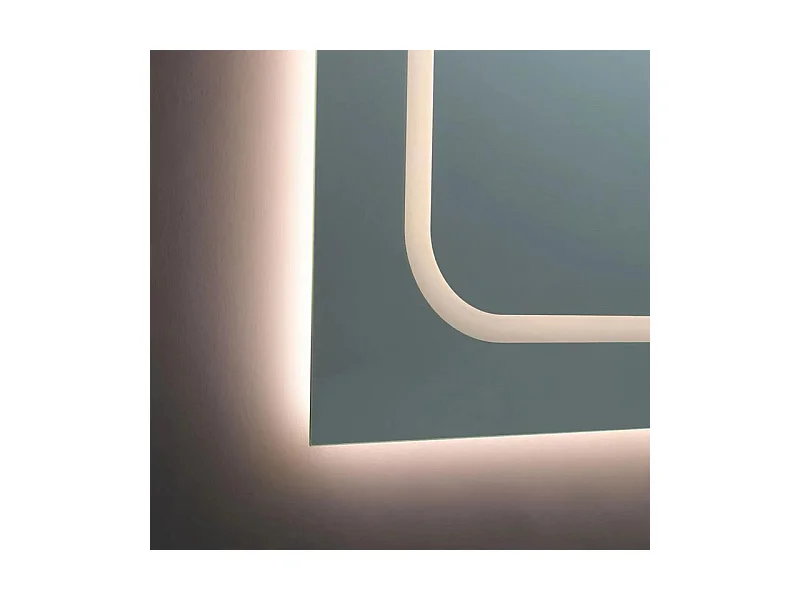 Rechthoekige dubbele LED-badkamerspiegel "Luce" in aluminium cm 180x80h