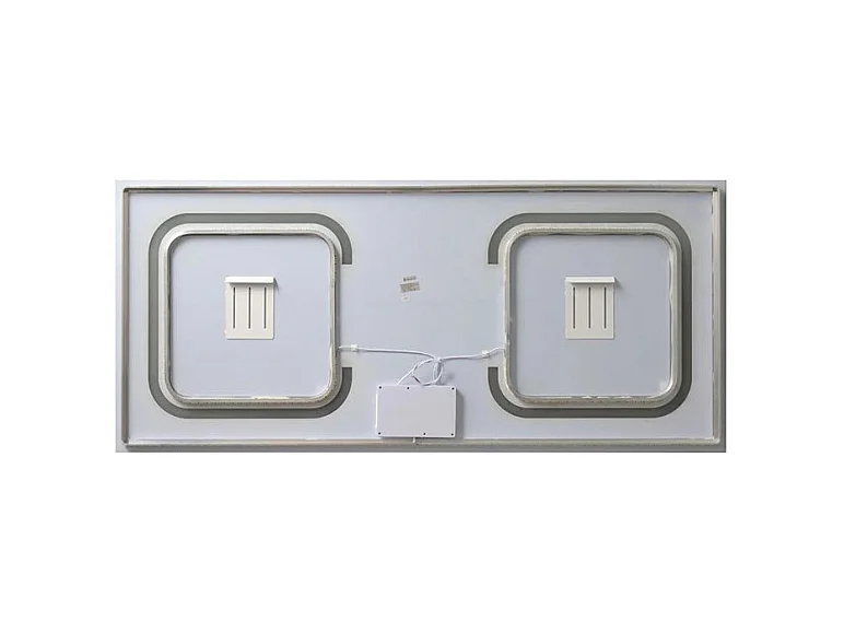 Rechthoekige dubbele LED-badkamerspiegel "Luce" in aluminium cm 180x80h