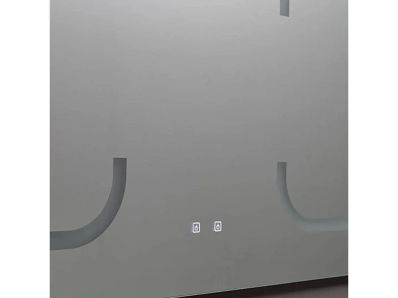 "Luce" rechteckiger Badezimmerspiegel mit LED-Beleuchtung und zwei Stationen aus Aluminium, 180 x 80 cm