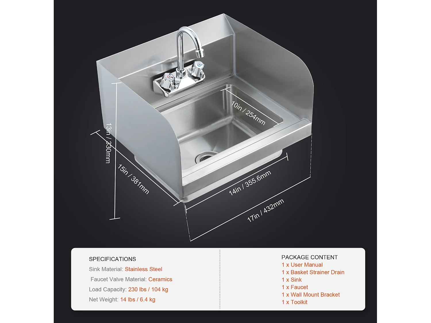 Zmywarka ze Stali Nierdzewnej SucceBuy, 43 x 33cm, NSF, Montaż Ścienne, dla Restauracji