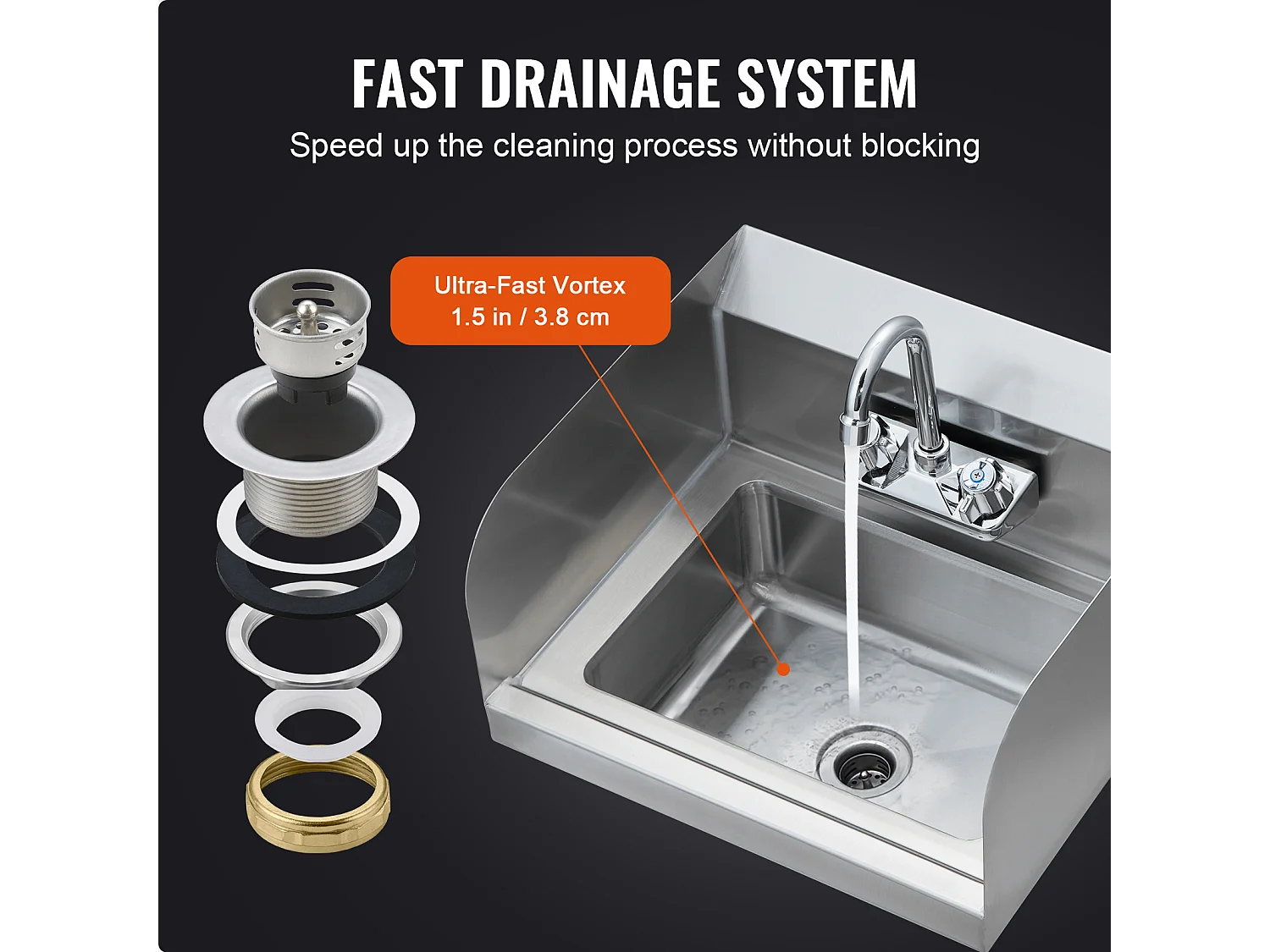 Zmywarka ze Stali Nierdzewnej SucceBuy, 43 x 33cm, NSF, Montaż Ścienne, dla Restauracji