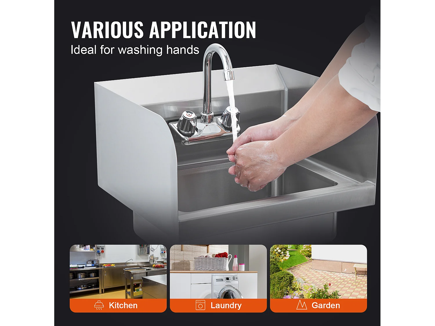 Zmywarka ze Stali Nierdzewnej SucceBuy, 43 x 33cm, NSF, Montaż Ścienne, dla Restauracji