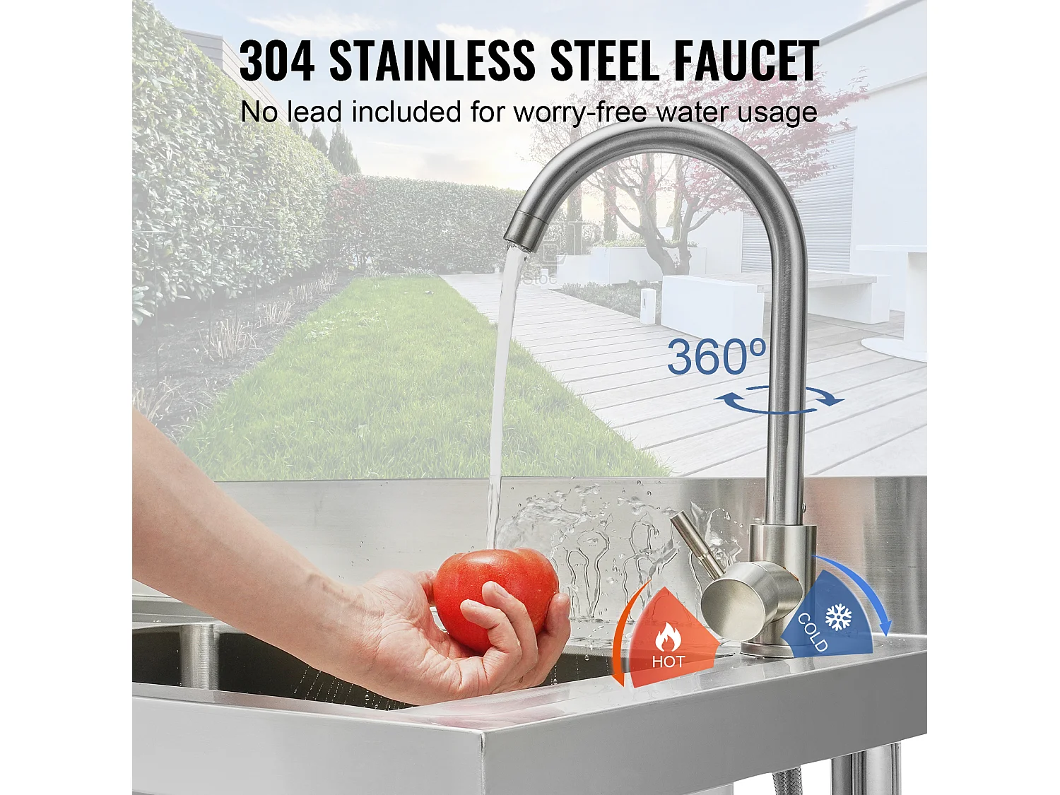 Praktyczna Zmywarka Kuchenna SucceBuy, z Stali Nierdzewnej, Prosty Zbiornik z Półką Roboczą, 108 x 50 x 95 cm