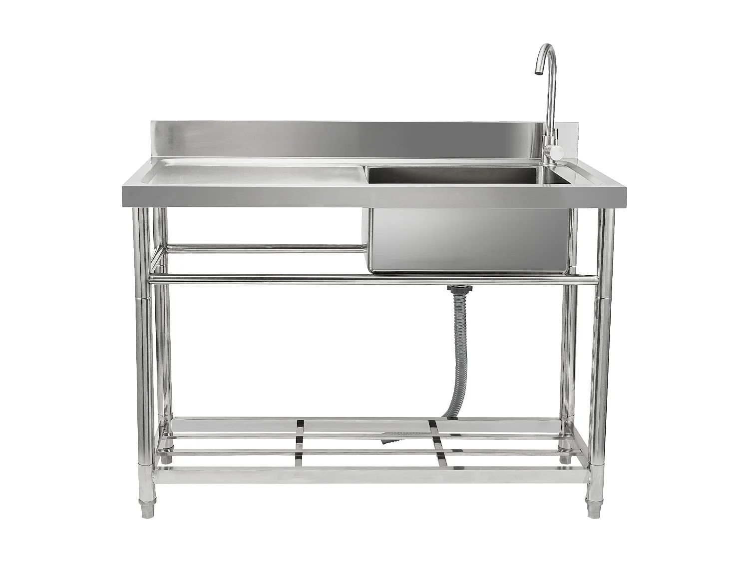 Praktyczna Zmywarka Kuchenna SucceBuy, z Stali Nierdzewnej, Prosty Zbiornik z Półką Roboczą, 108 x 50 x 95 cm