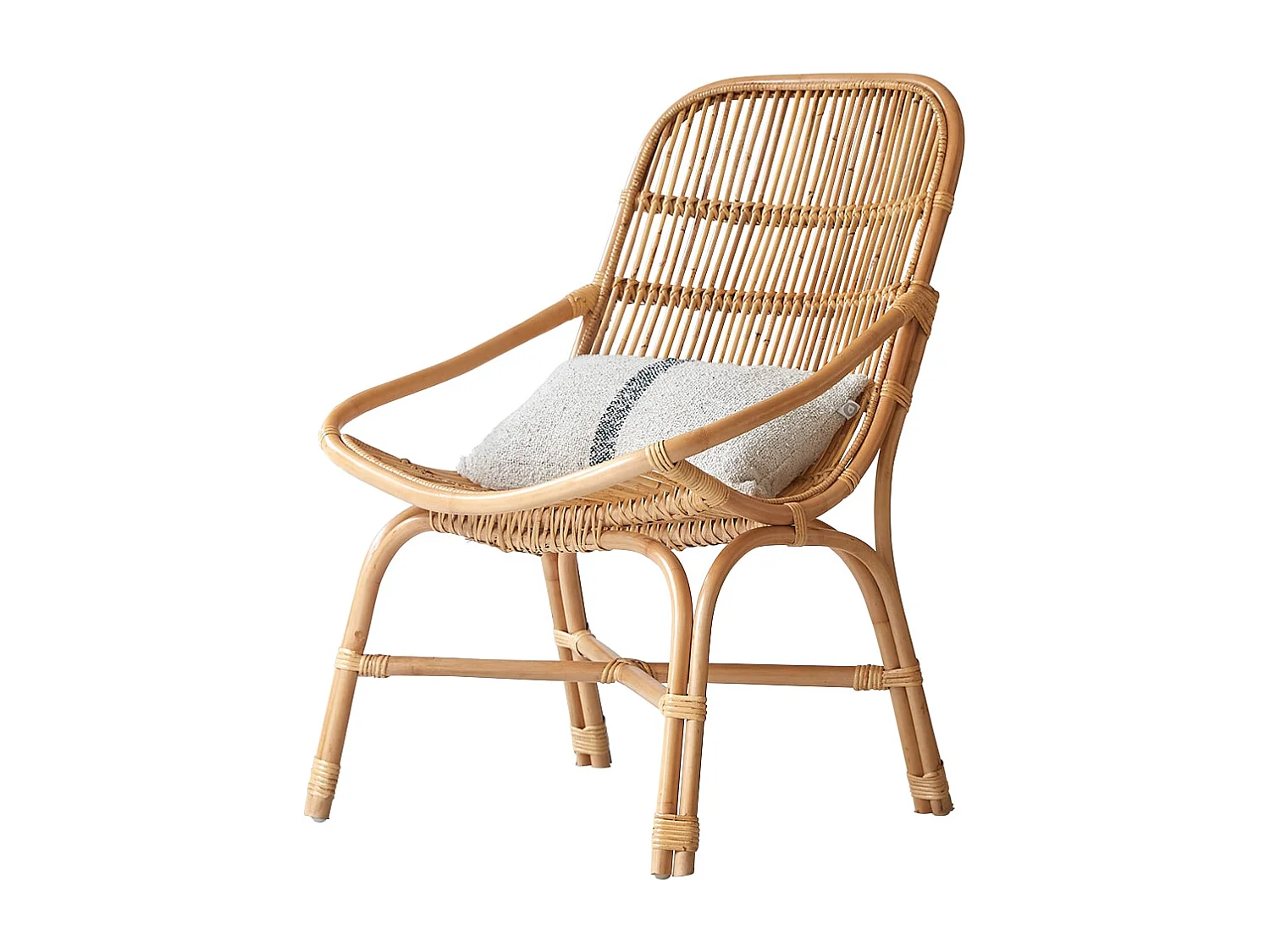 Fauteuil d'extérieur en rotin Pia naturel