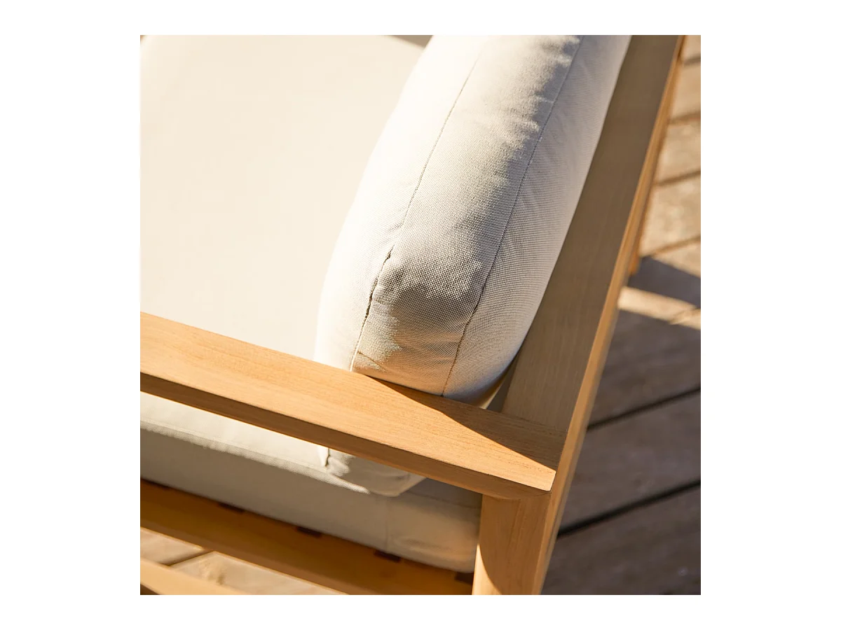 Poltrona da giardino in legno di teak massello Noah