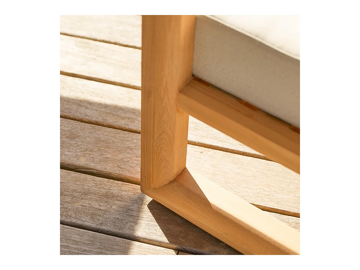 Poltrona da giardino in legno di teak massello Noah