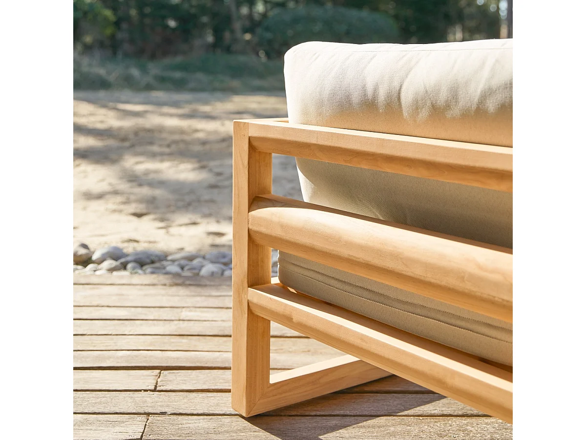 Poltrona da giardino in legno di teak massello Noah