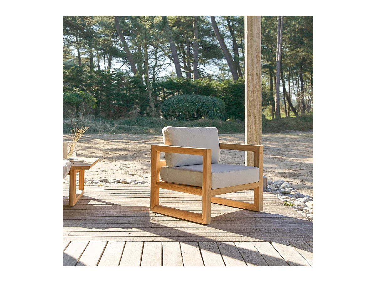 Gartensessel Noah aus massivem Teakholz