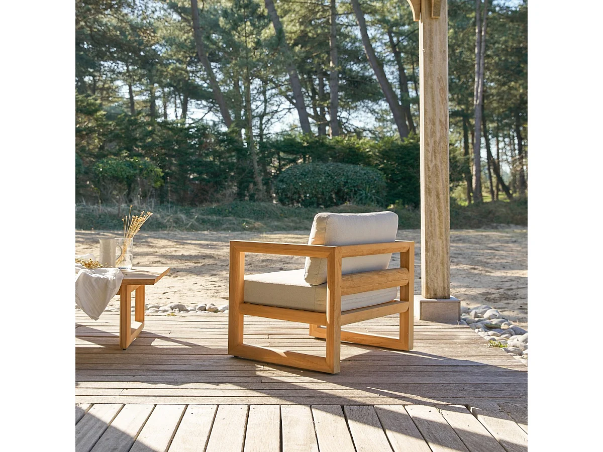 Gartensessel Noah aus massivem Teakholz