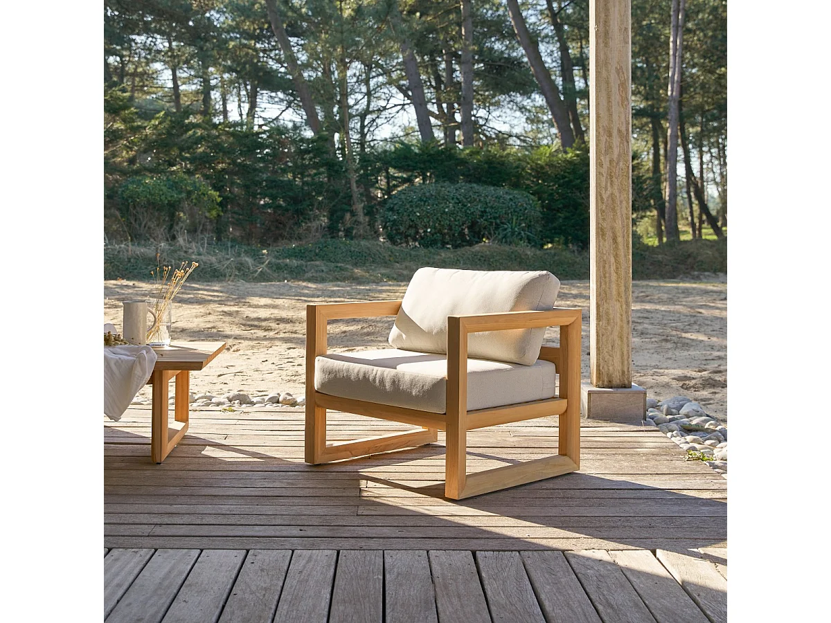 Gartensessel Noah aus massivem Teakholz