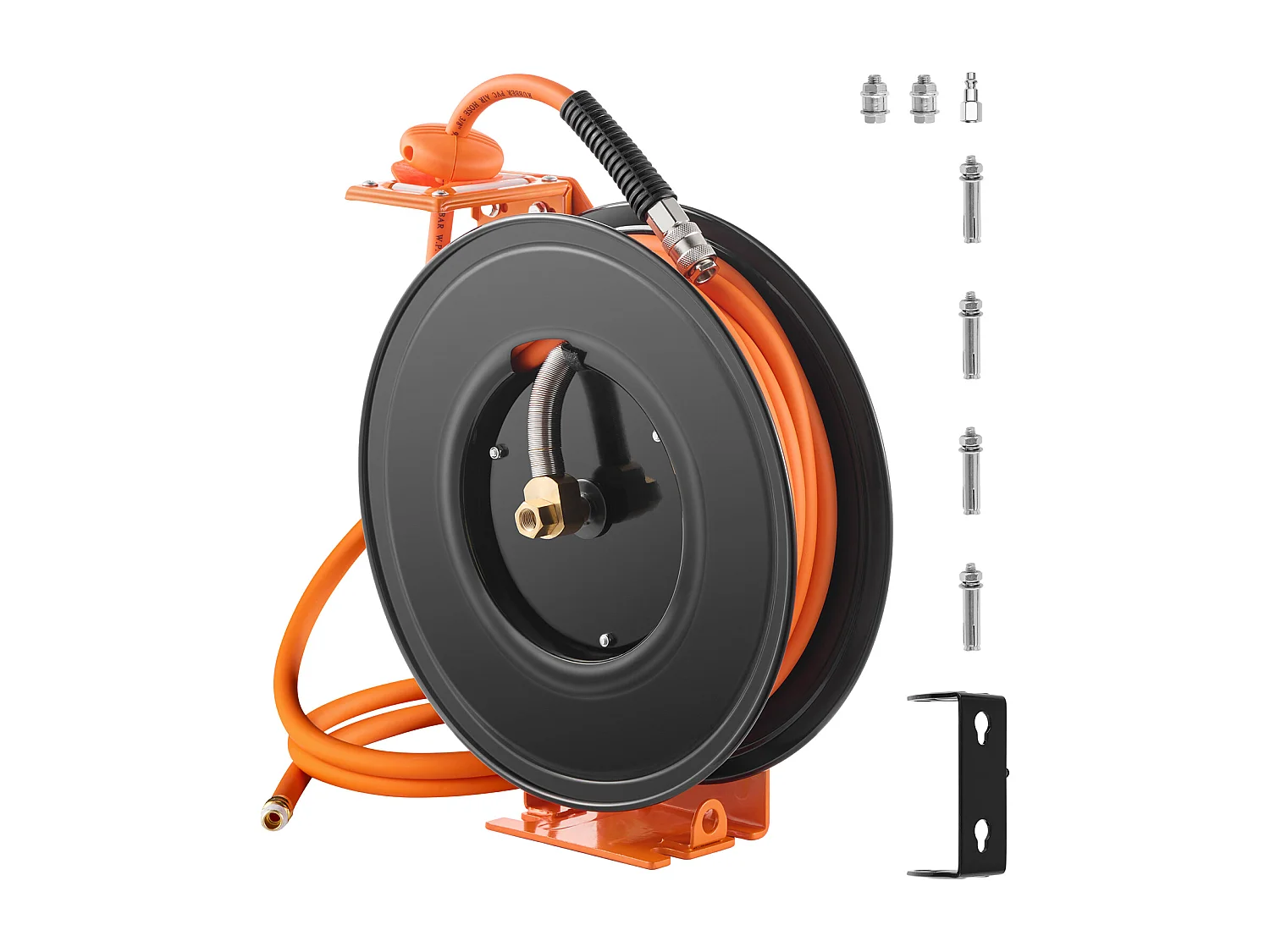 Dévidoir, SucceBuy Enrouleur de Tuyau d'Air 9,5 mm × 15,24 m 300 PSI Rétractable avec Entrée de 1,5 m