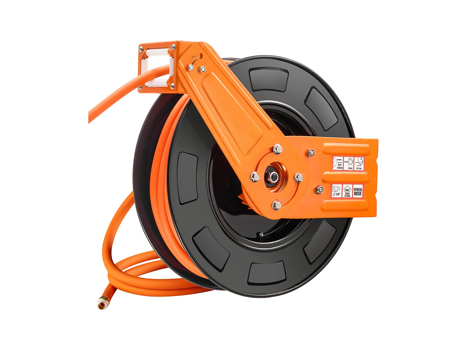 Dévidoir, SucceBuy Enrouleur de Tuyau d'Air 9,5 mm × 19,81 m 300 PSI Rétractable avec Entrée de 1,5 m