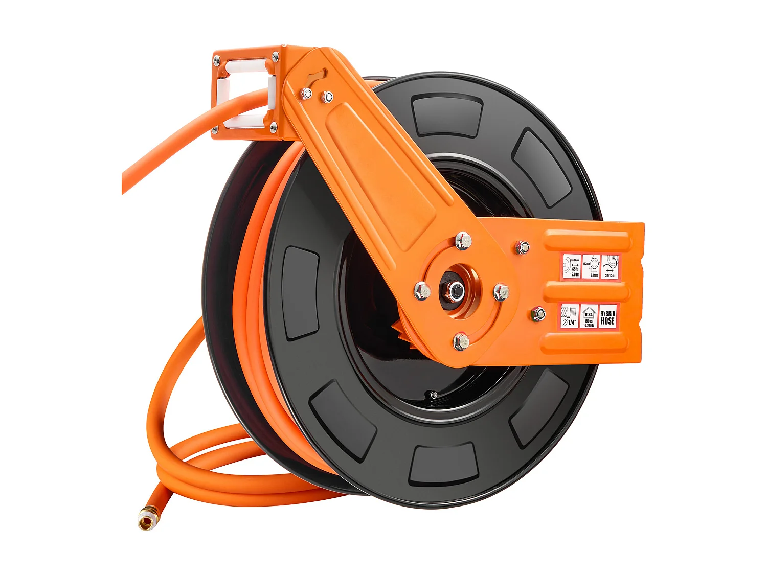 Dévidoir, SucceBuy Enrouleur de Tuyau d'Air 9,5 mm × 19,81 m 300 PSI Rétractable avec Entrée de 1,5 m