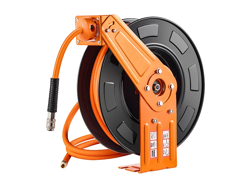 Slanghaspel, SucceBuy 9,5 mm × 19,81 m 300 PSI Intrekbare Luchtslanghaspel met 1,5 m Inlaat