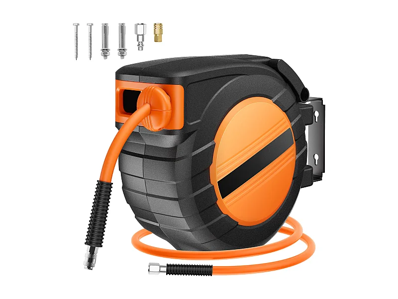 Schlauchaufroller, SucceBuy 9,5 mm × 15,24 m 300 PSI Hybrid-Luftschlauchaufroller mit Einzug