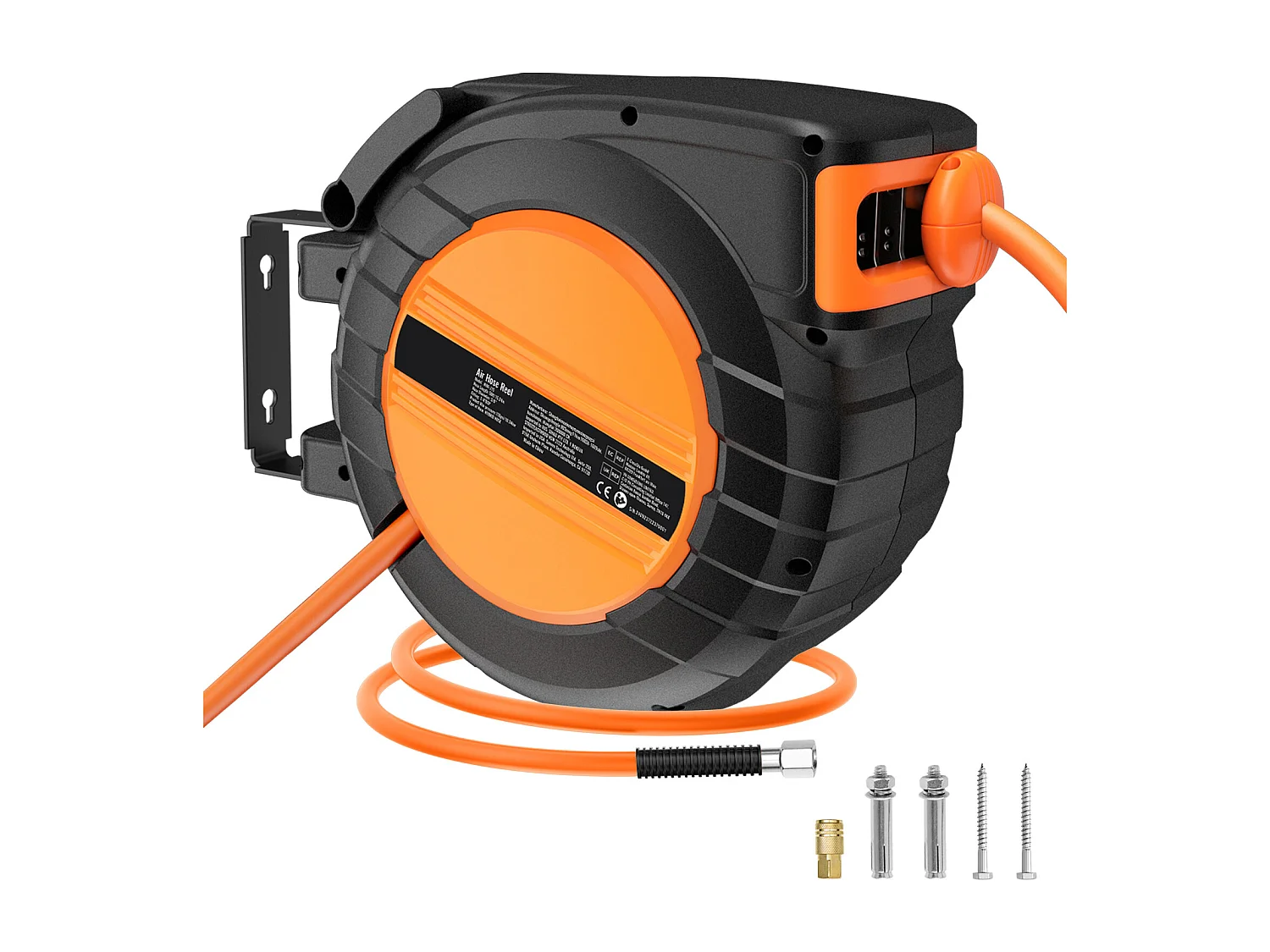 Dévidoir, SucceBuy Enrouleur de Tuyau d'Air Rétractable 9,5 mm × 15,24 m 300 PSI Hybride