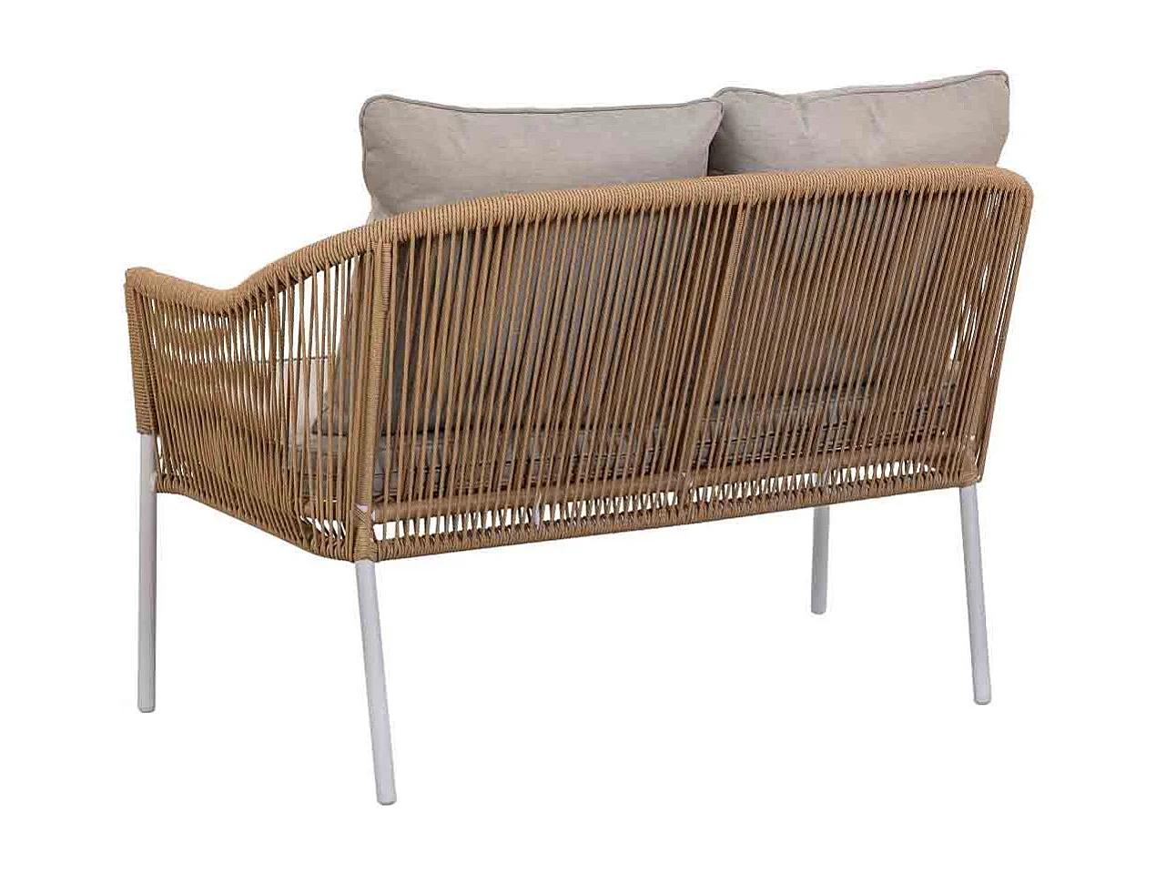 Conjunto de mesa, sofá e 2 cadeirões bege