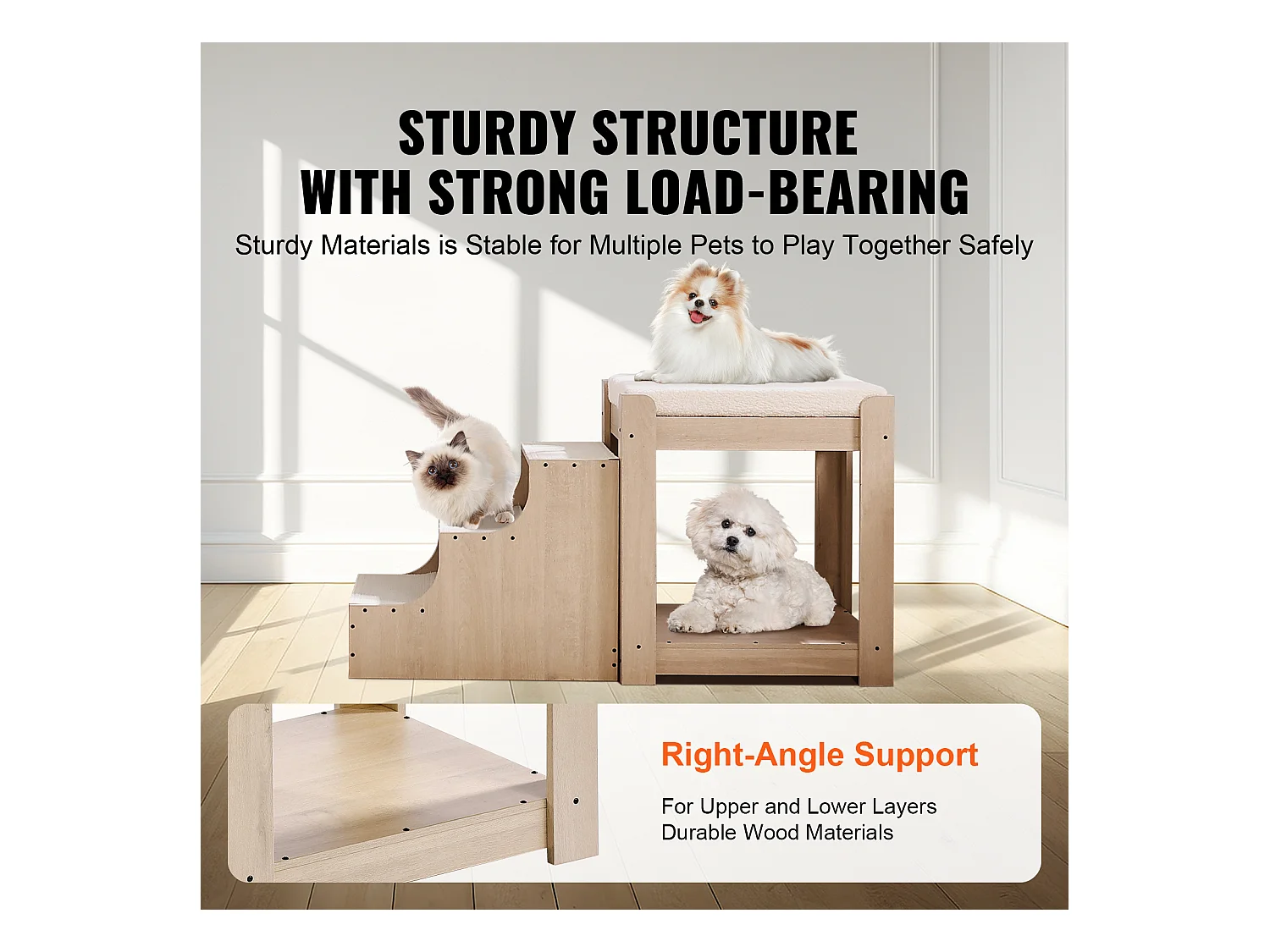 Lit Superposé pour Animaux SucceBuy, pour Animaux de Compagnie Chien Chat, Beige