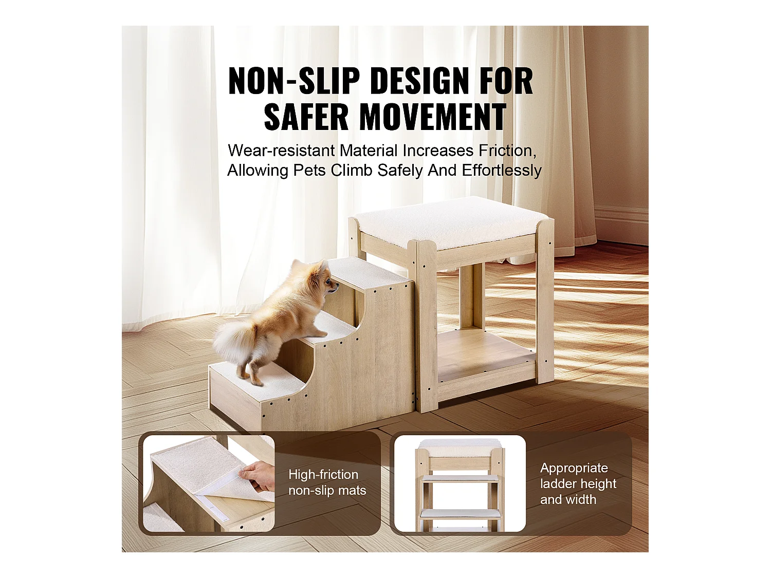 Lit Superposé pour Animaux SucceBuy, pour Animaux de Compagnie Chien Chat, Beige