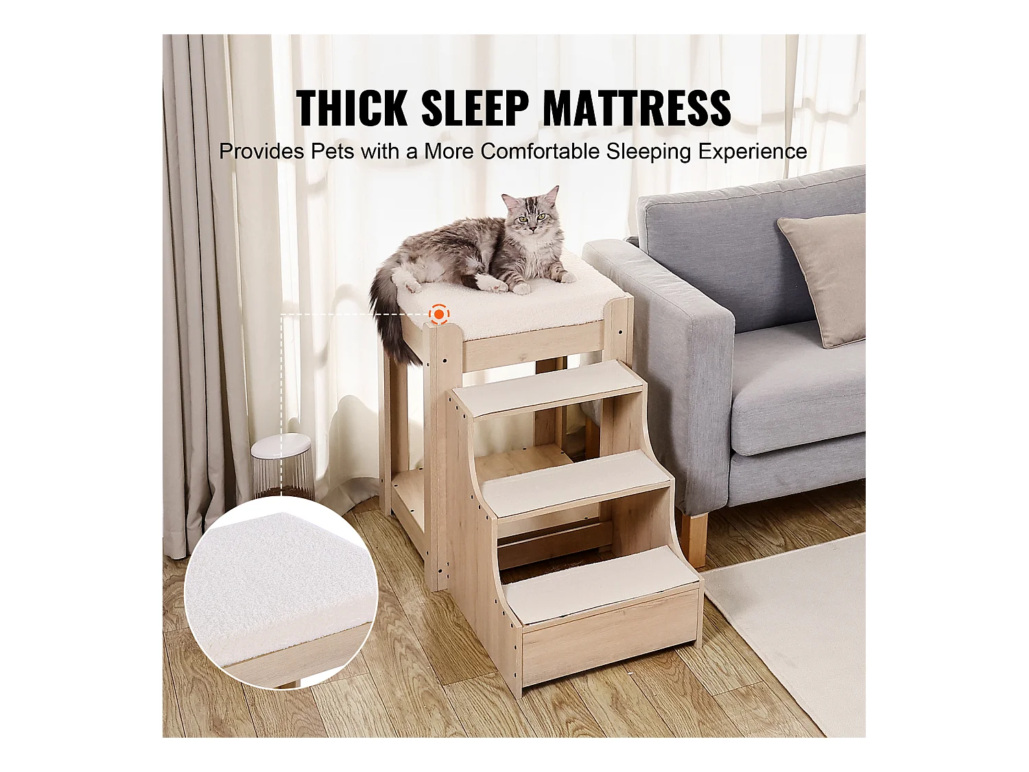 Lit Superposé pour Animaux SucceBuy, pour Animaux de Compagnie Chien Chat, Beige