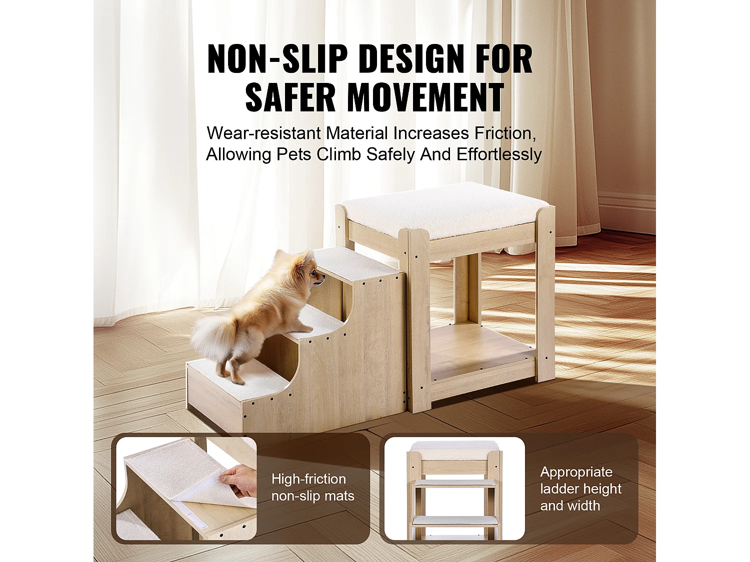 Lit Superposé pour Animaux SucceBuy, pour Animaux de Compagnie Chien Chat, Beige