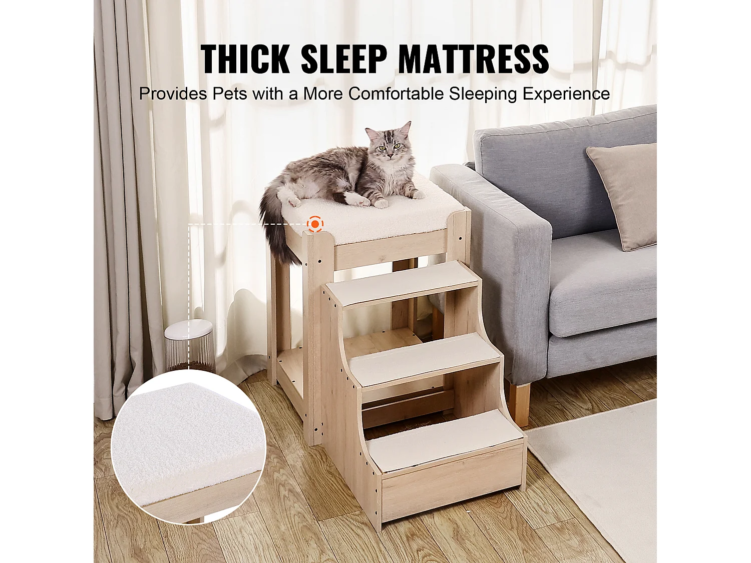 Lit Superposé pour Animaux SucceBuy, pour Animaux de Compagnie Chien Chat, Beige