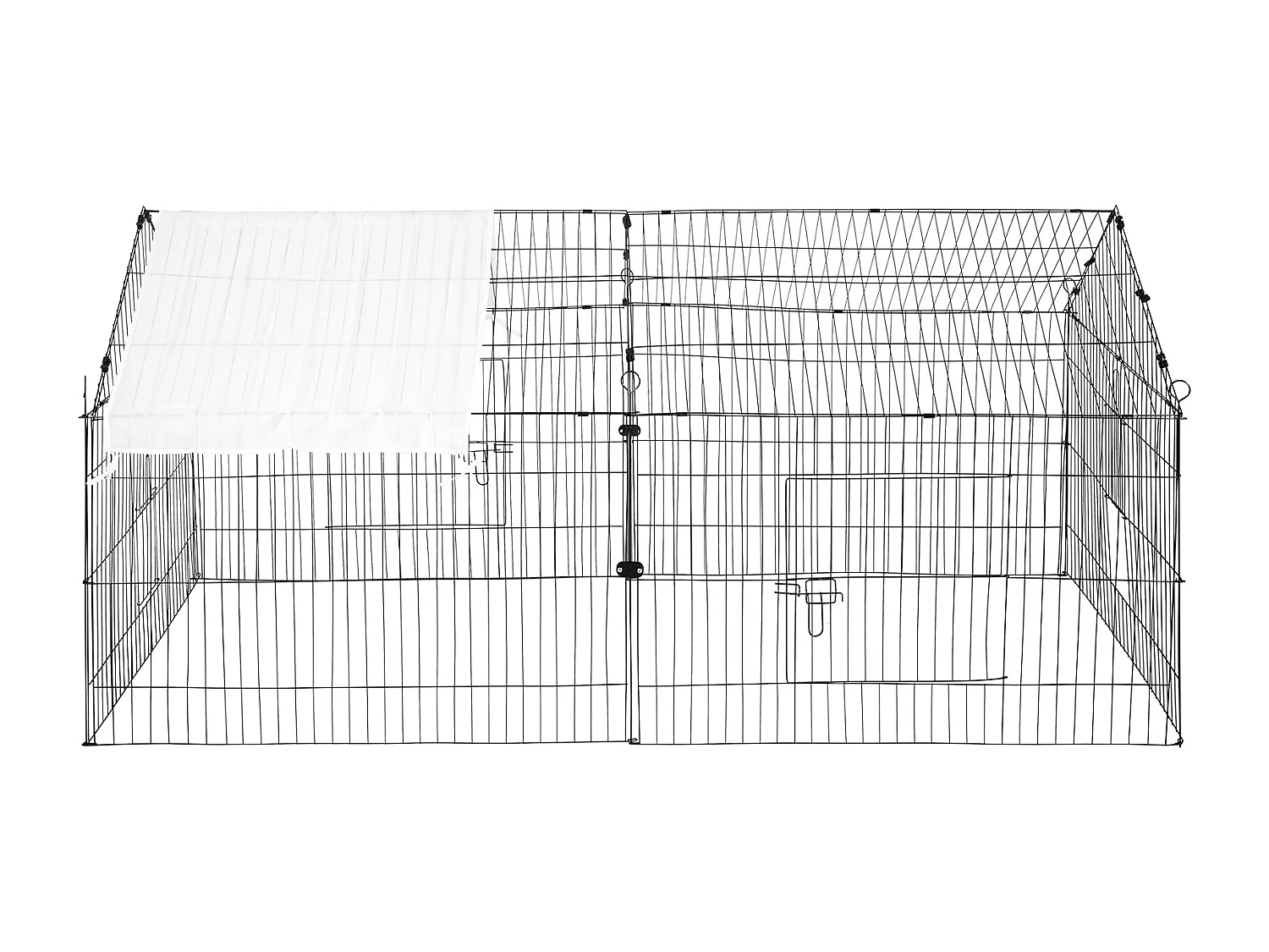 Poulailler, SucceBuy Poulailler 220 × 106 × 104 cm, Cage en Métal, Parc pour Petits Animaux