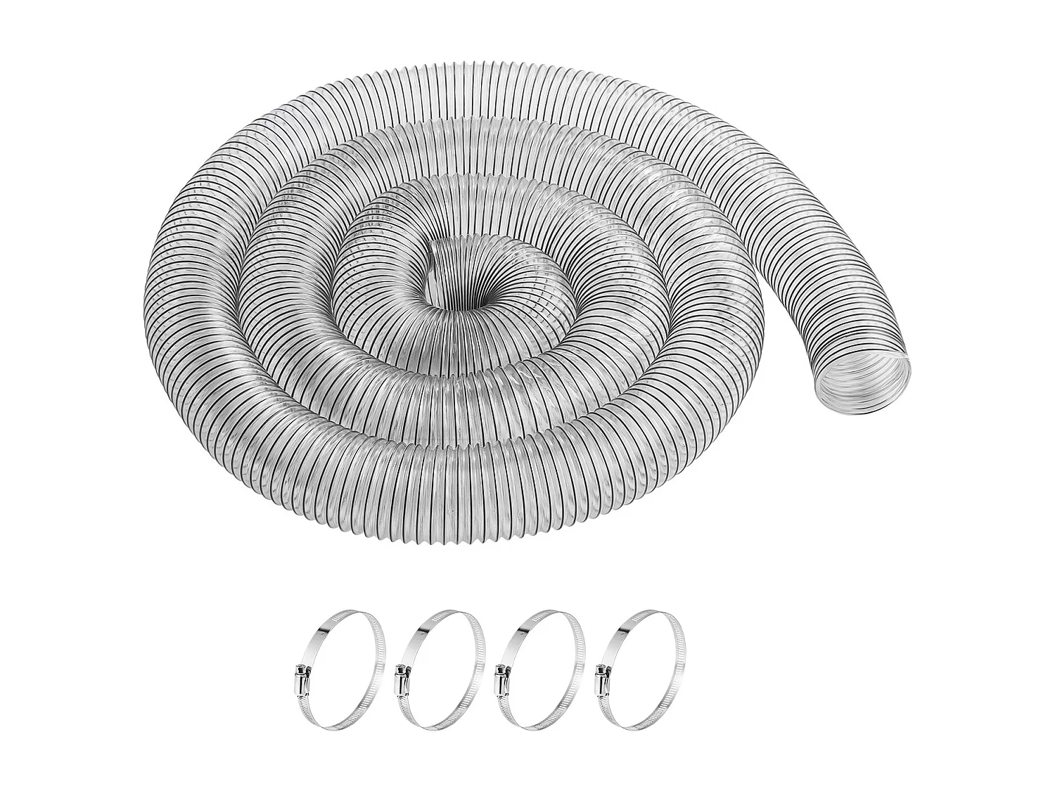 Tuyau d'Arrosage, SucceBuy Tube Collecteur de Poussière 10 cm x 610 cm, PVC Flexible, Résistant aux Piqûres, Transparent