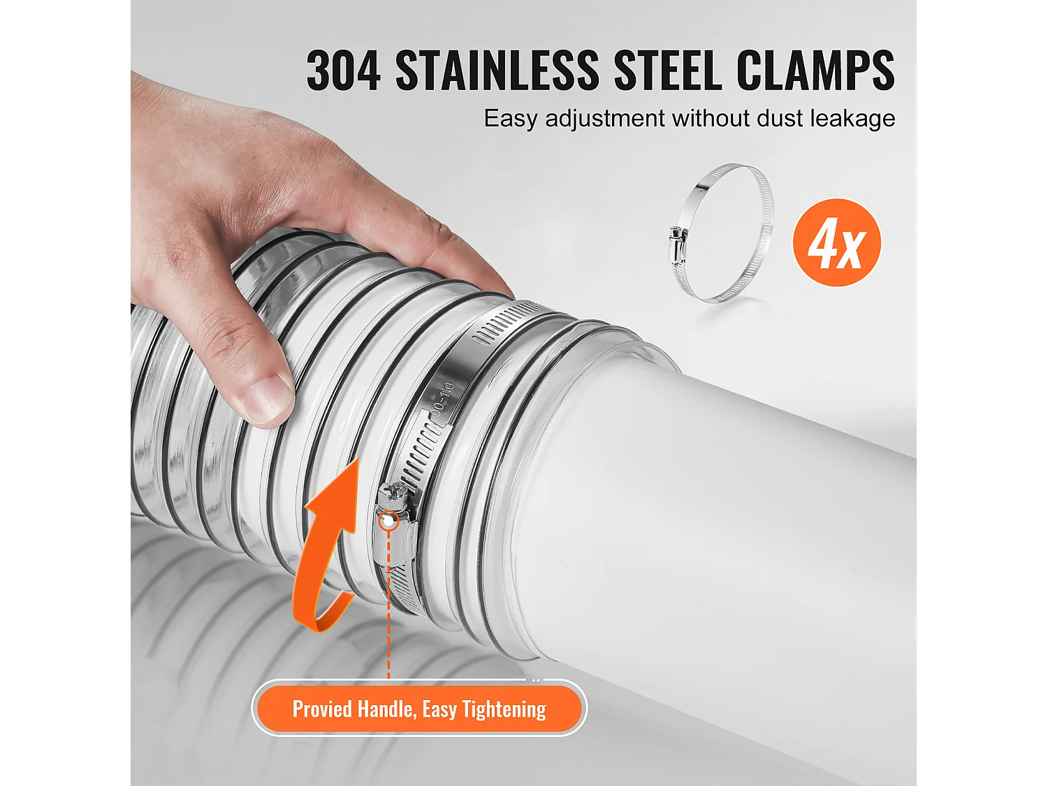 Tuyau d'Arrosage, SucceBuy Tube Collecteur de Poussière 10 cm x 610 cm, PVC Flexible, Résistant aux Piqûres, Transparent