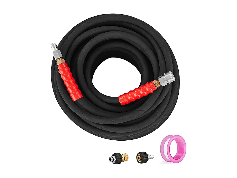 Tuyau d'Arrosage, SucceBuy Tuyau de Laveuse Haute Pression 30,5 m 4800 PSI, Connexion Rapide 0,95 cm