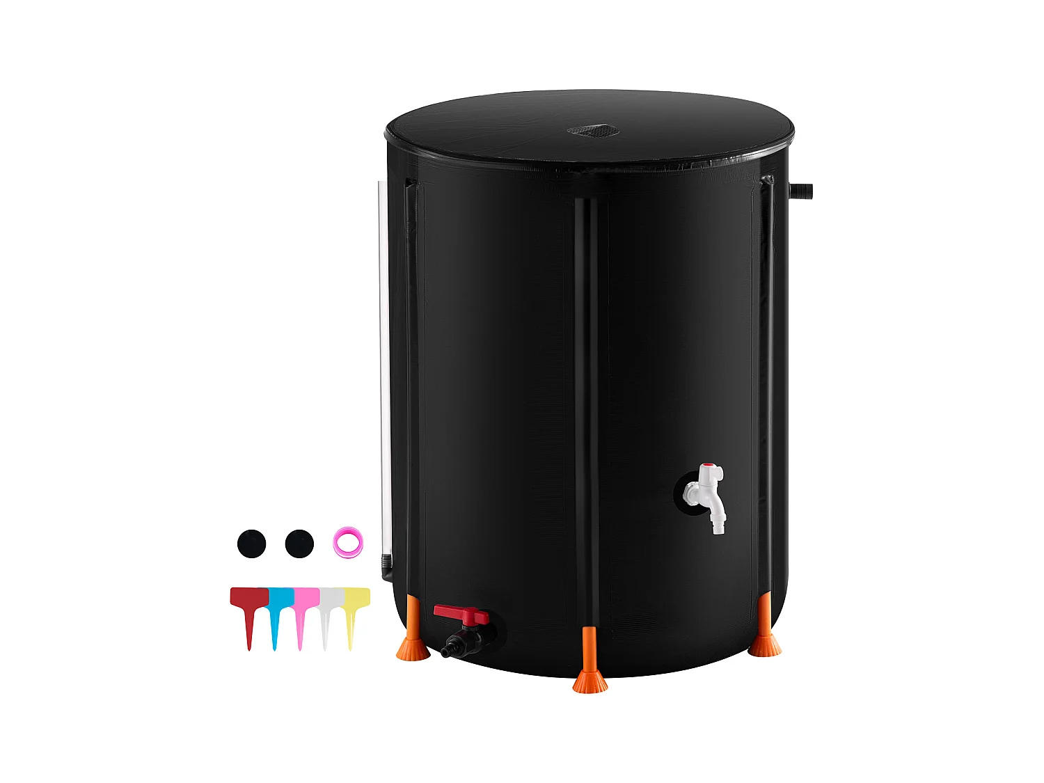 Récupérateur d’Eau, SucceBuy Baril de Pluie Pliable de 250 L, Récupérateur de Pluie avec Robinets et Kit de Trop-plein