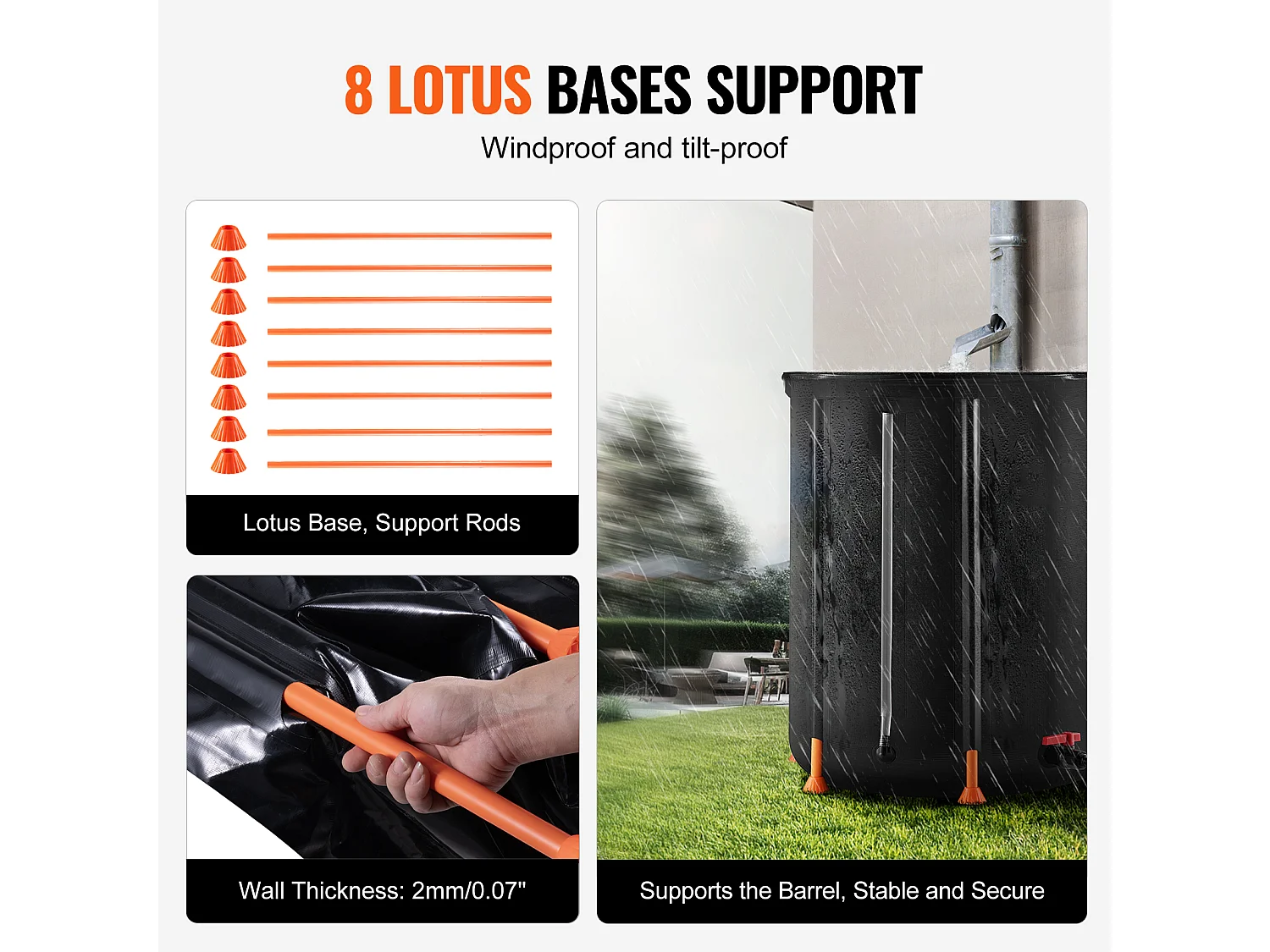 Wassersammler, SucceBuy 250 L Zusammenklappbare Regentonne, Regensammler mit Wasserhähnen und Überlauf-Set