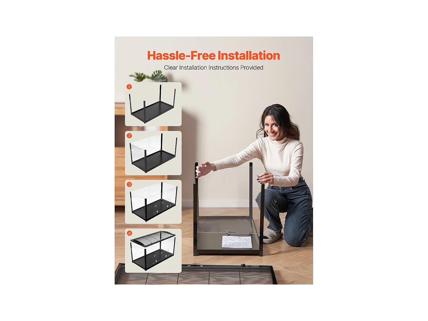 Cage Rongeur Hamster, SucceBuy Cage pour Hamster, Spacieuse 96 x 47 x 55 cm, Cage Ventilée pour Petits Animaux pour Hamsters, Souris, Cochons d'Inde