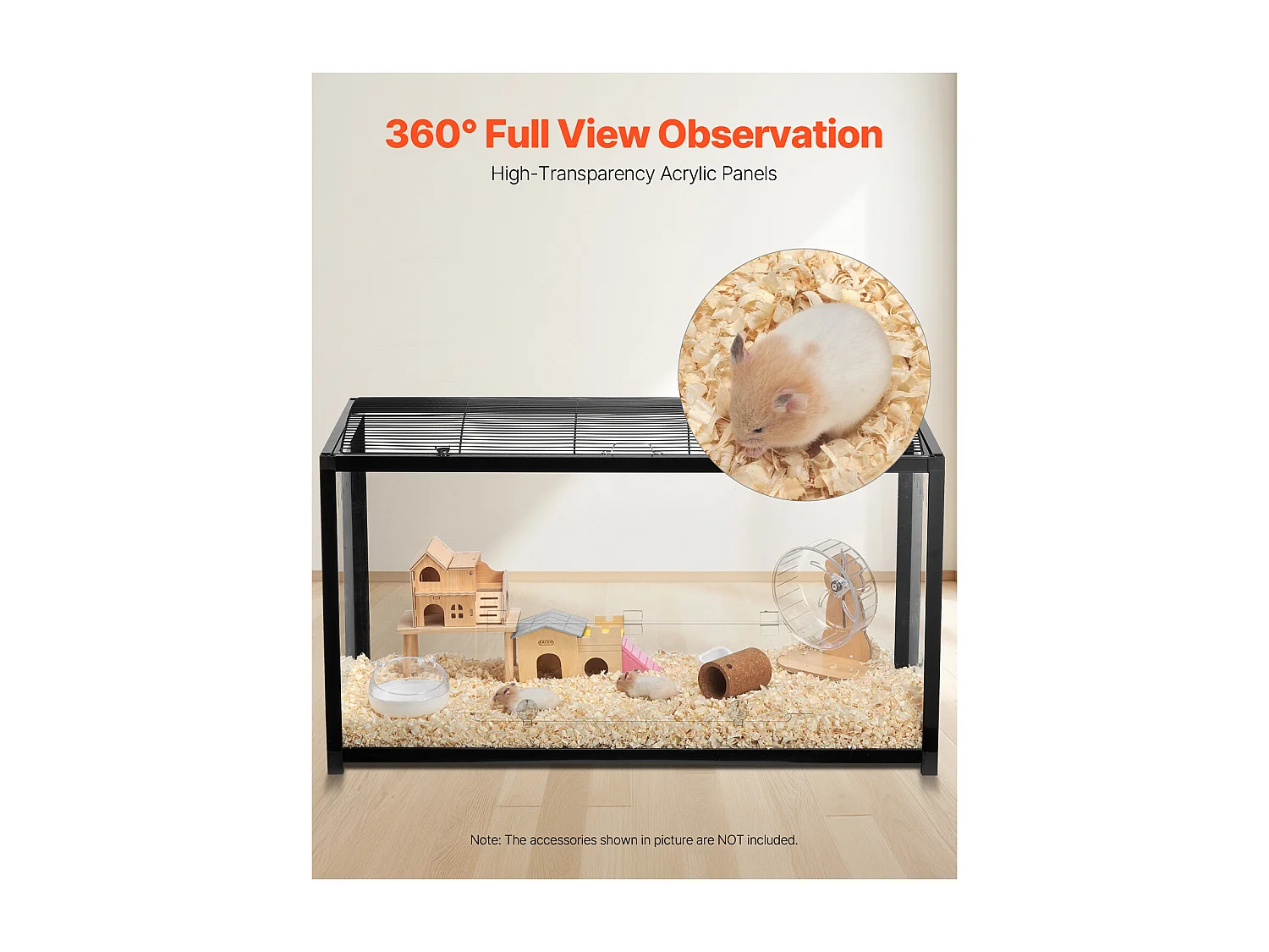 Jaula para Roedores Hámster, SucceBuy Jaula para Hámster, Espaciosa 96 x 47 x 55 cm, Jaula Ventilada para Pequeños Animales para Hámsters, Ratones, Cobayas