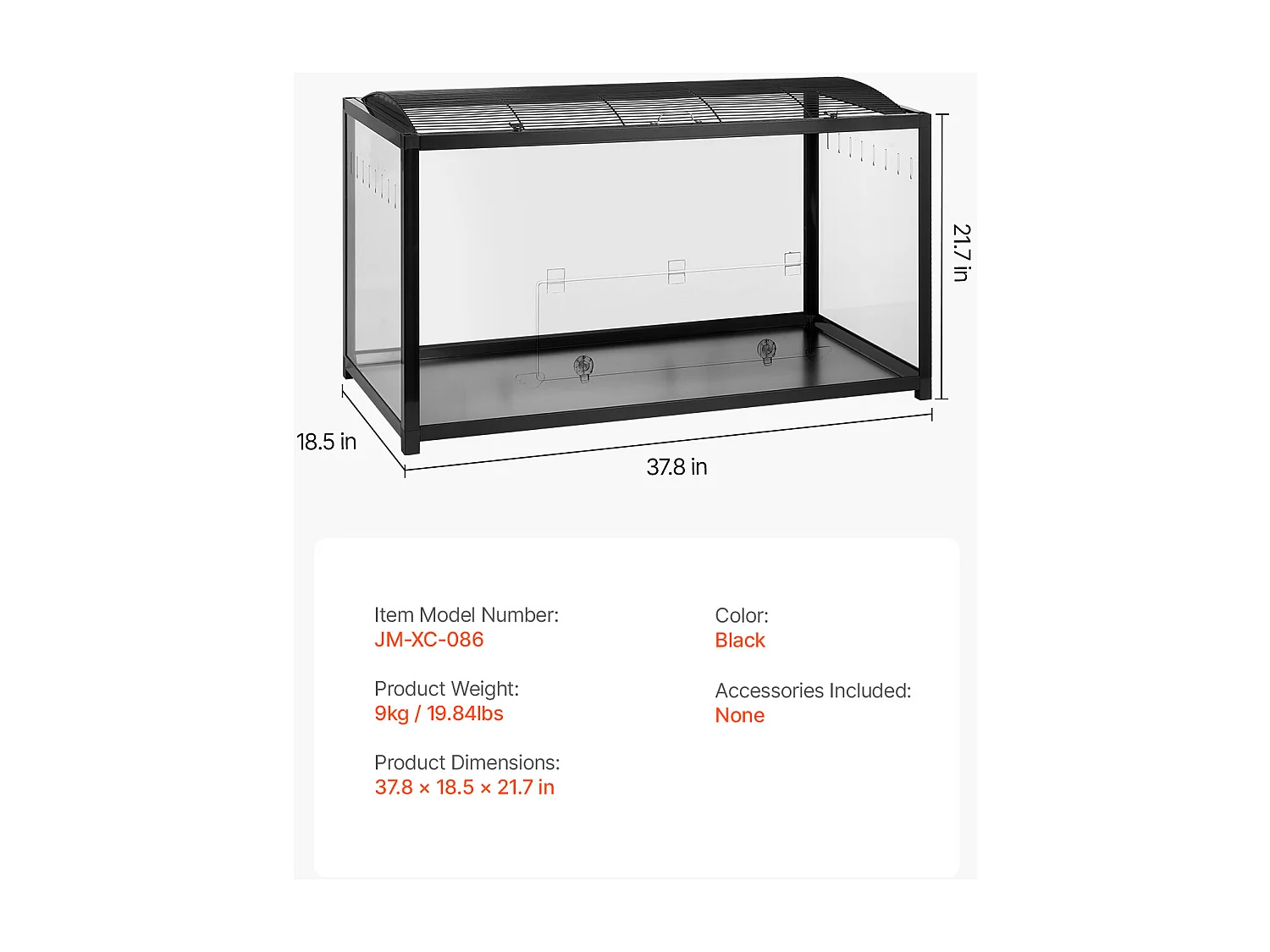 Knaagdierenkooi Hamster, SucceBuy Hamsterkooi, Ruim 96 x 47 x 55 cm, Geventileerde Kooi voor Kleine Dieren voor Hamsters, Muizen, Cavia's