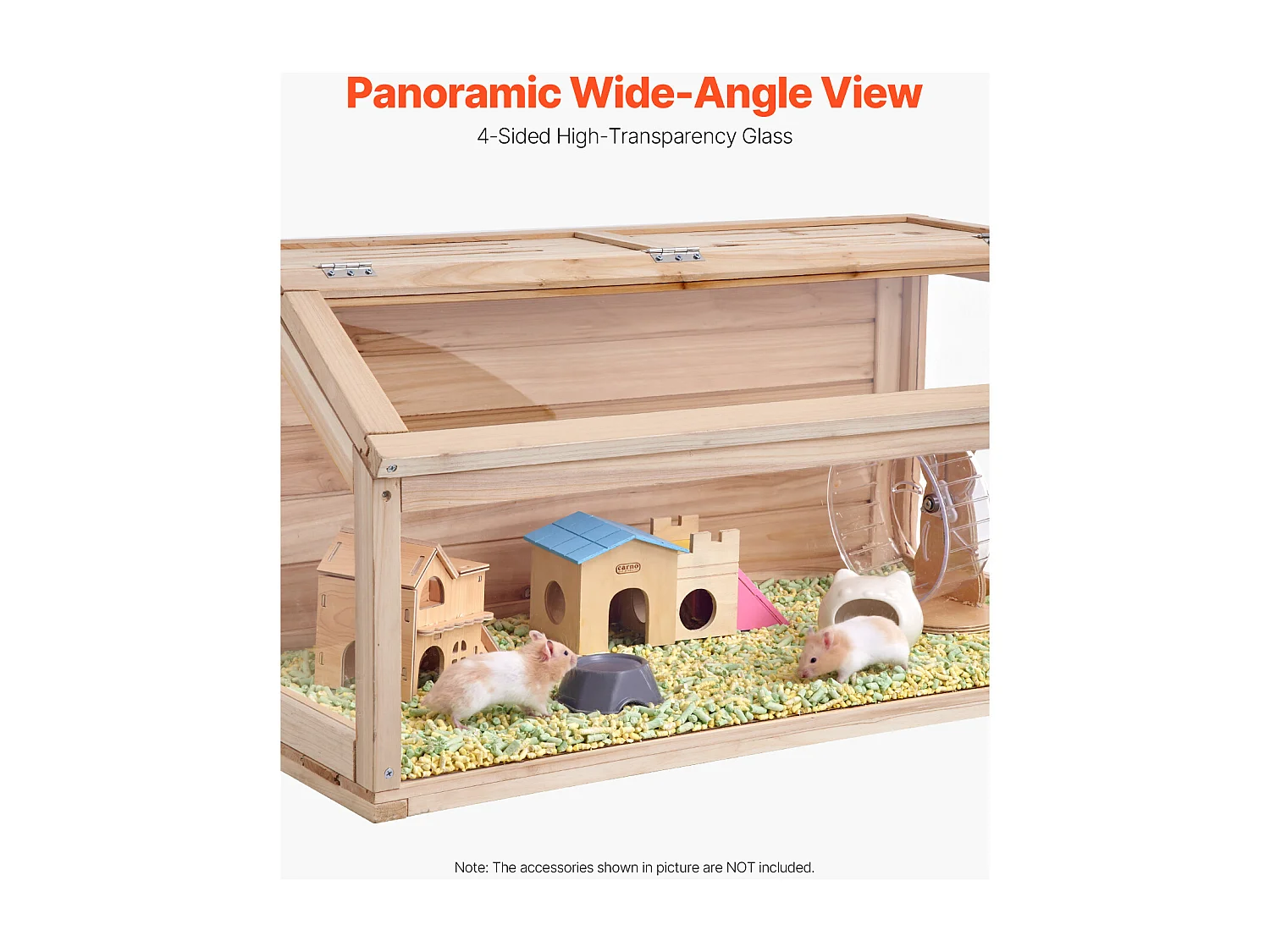 Jaula para Hámster y Roedores, SucceBuy Jaula de Madera para Hámster, 101 cm, Hábitat para Ratones, Roedores y Animales Pequeños