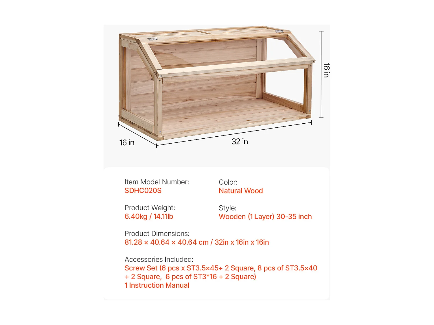 Hamsterkäfig, SucceBuy Hamsterkäfig aus Holz, 81 cm, Lebensraum für Mäuse, Nagetiere und Kleintiere