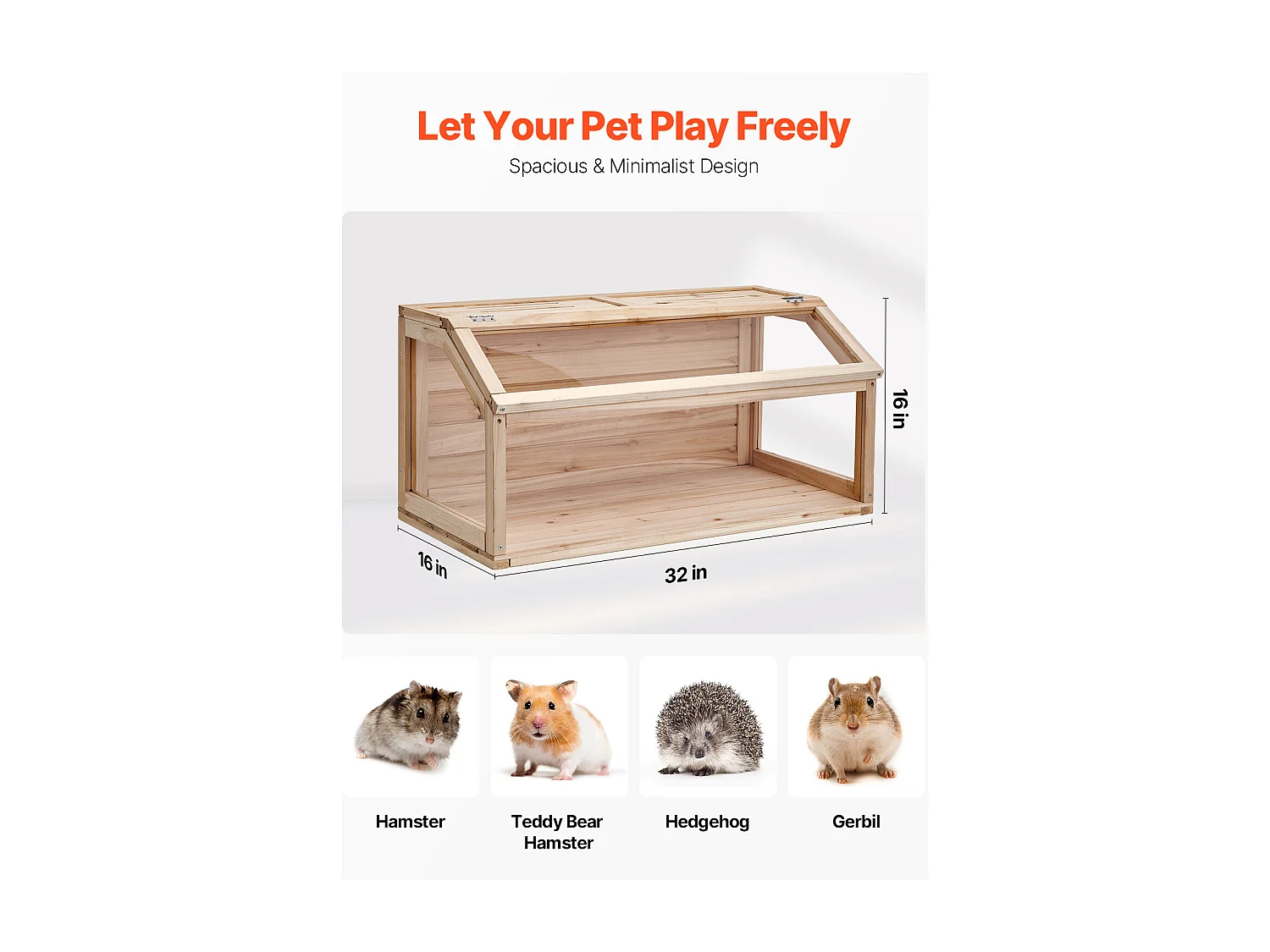 Hamsterkäfig, SucceBuy Hamsterkäfig aus Holz, 81 cm, Lebensraum für Mäuse, Nagetiere und Kleintiere