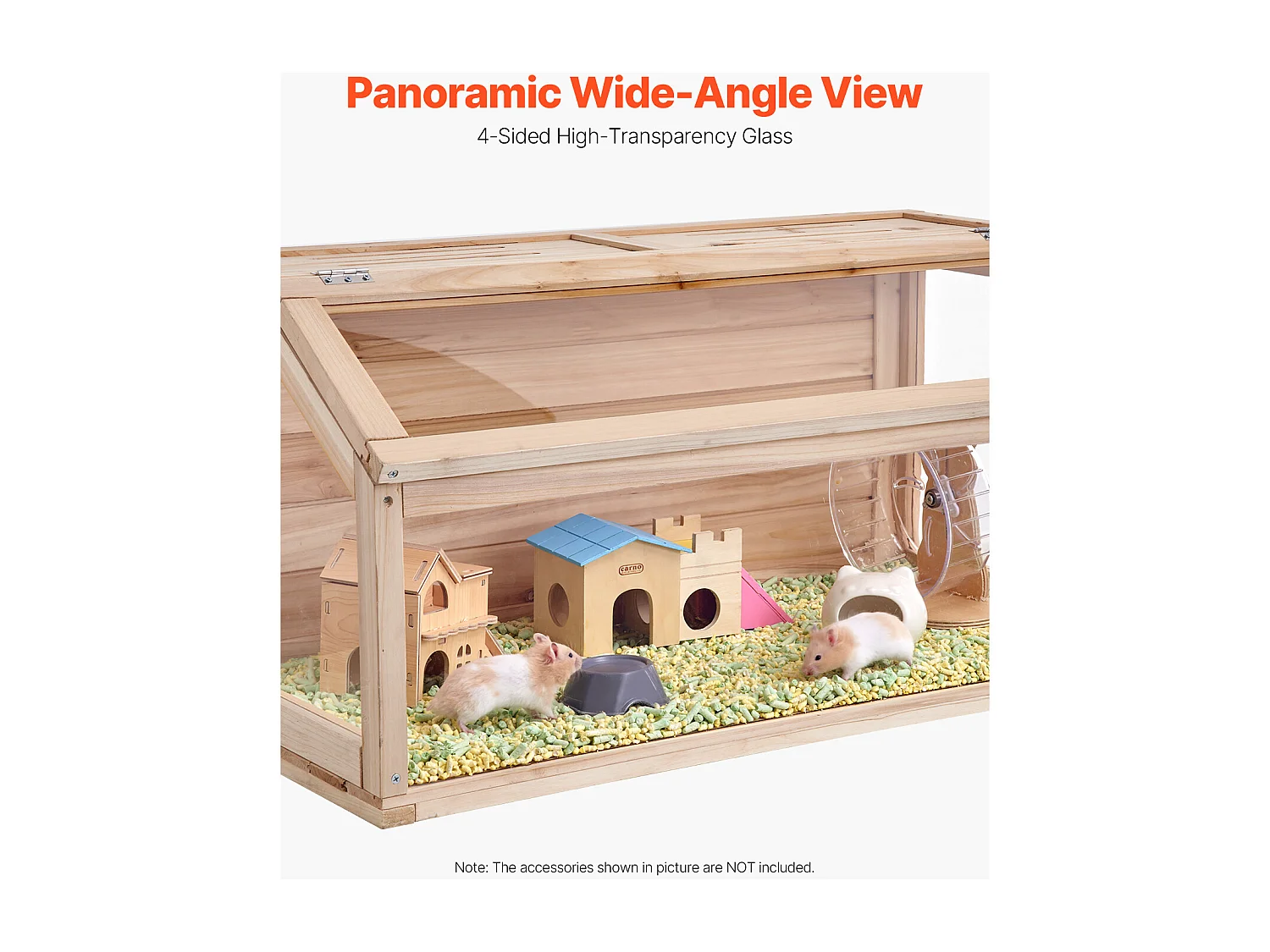Hamsterkäfig, SucceBuy Hamsterkäfig aus Holz, 81 cm, Lebensraum für Mäuse, Nagetiere und Kleintiere