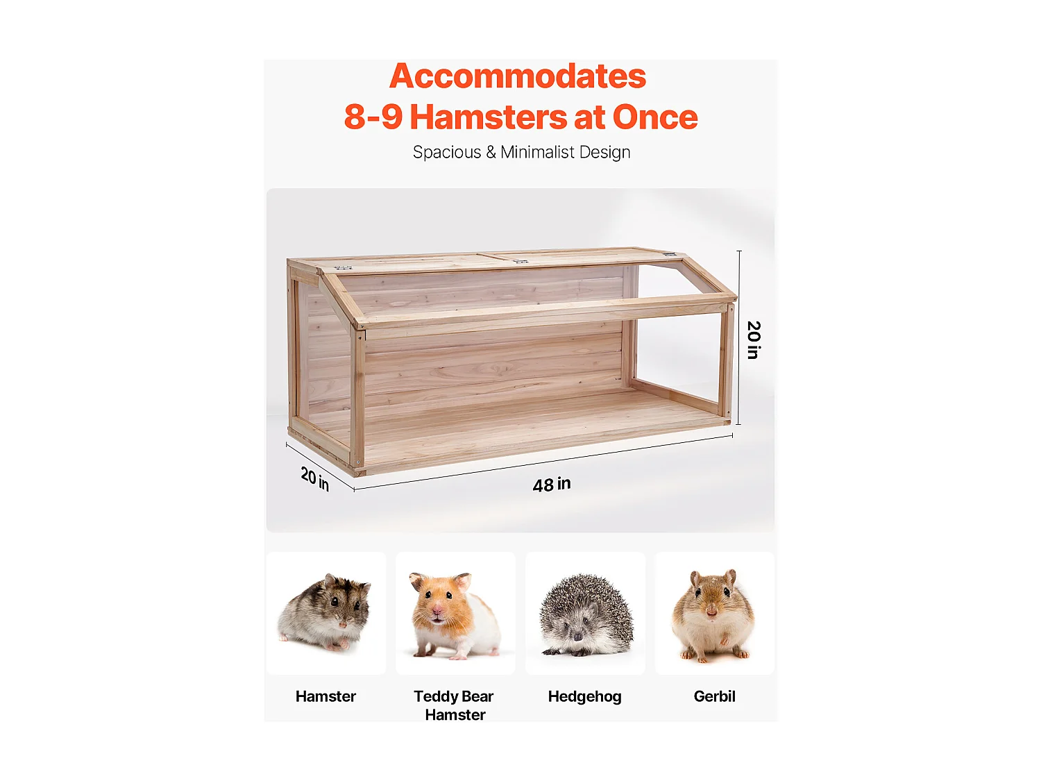 Jaula de Madera para Hámster, SucceBuy, 122 cm, Hábitat para Ratones, Roedores y Pequeños Animales