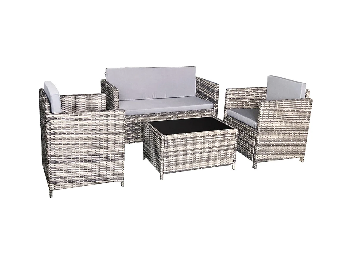 Salon de jardin 4 personnes Miami Gris