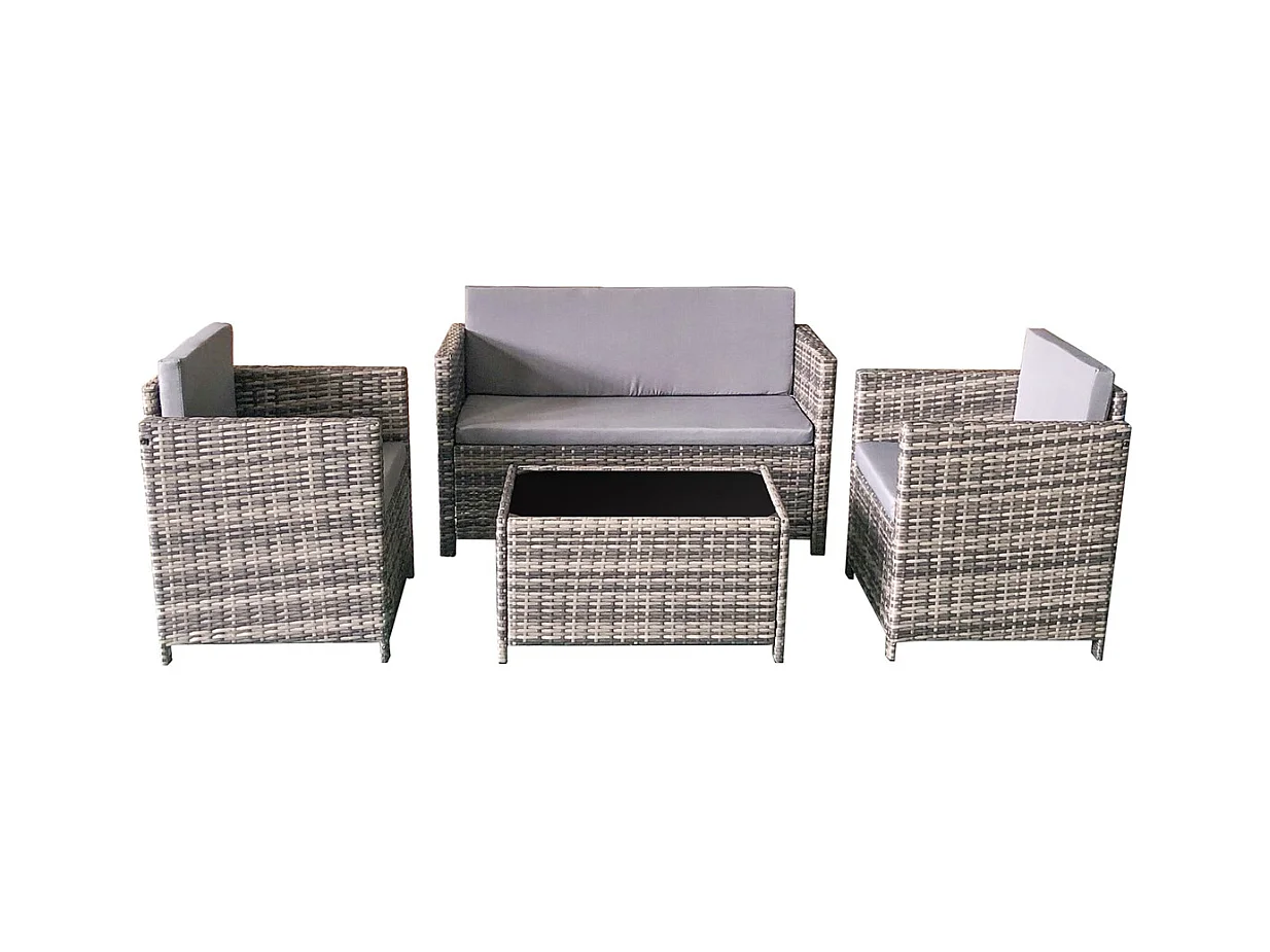 Salon de jardin 4 personnes Miami Gris