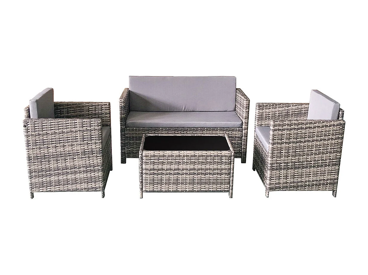 Salon de jardin 4 personnes Miami Gris