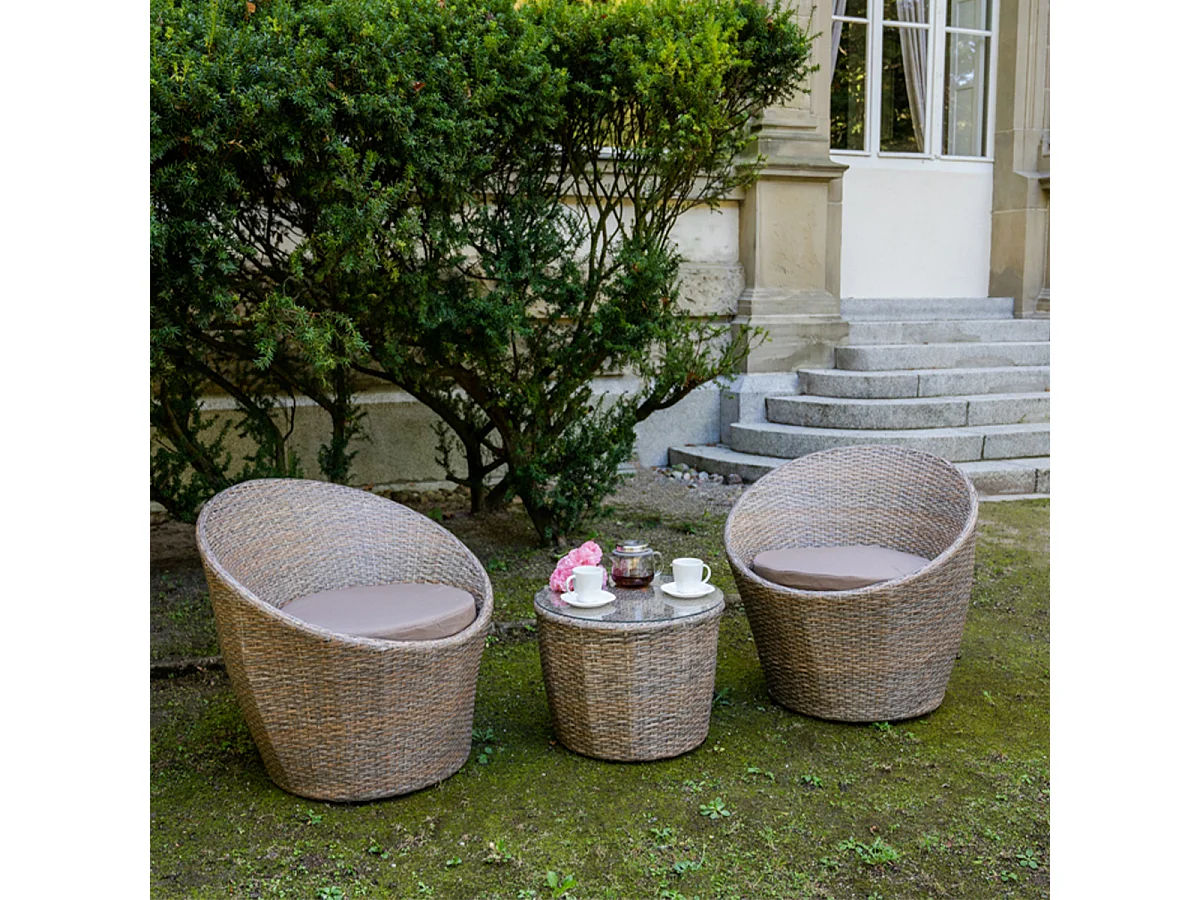 2-zits tuinset Los Angeles Lichtbruin