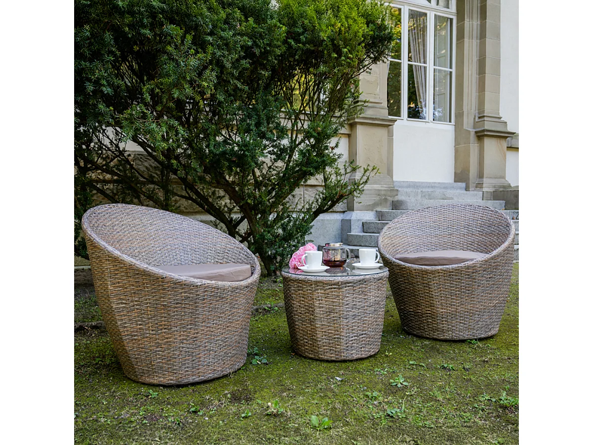 2-zits tuinset Los Angeles Lichtbruin