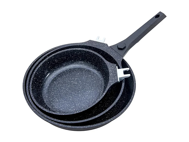 Set de 3 poêles noir amovible 20/24/28cm - "Alizée"