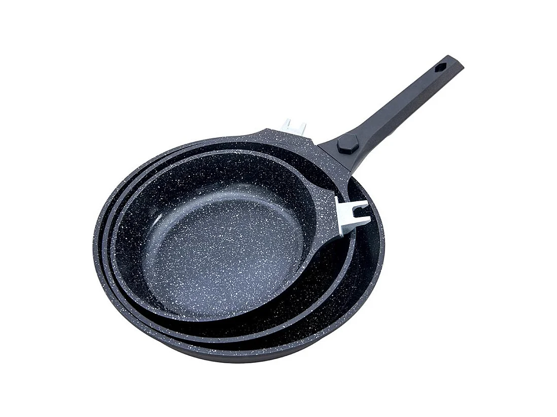 Set de 3 poêles noir amovible 20/24/28cm - "Alizée"