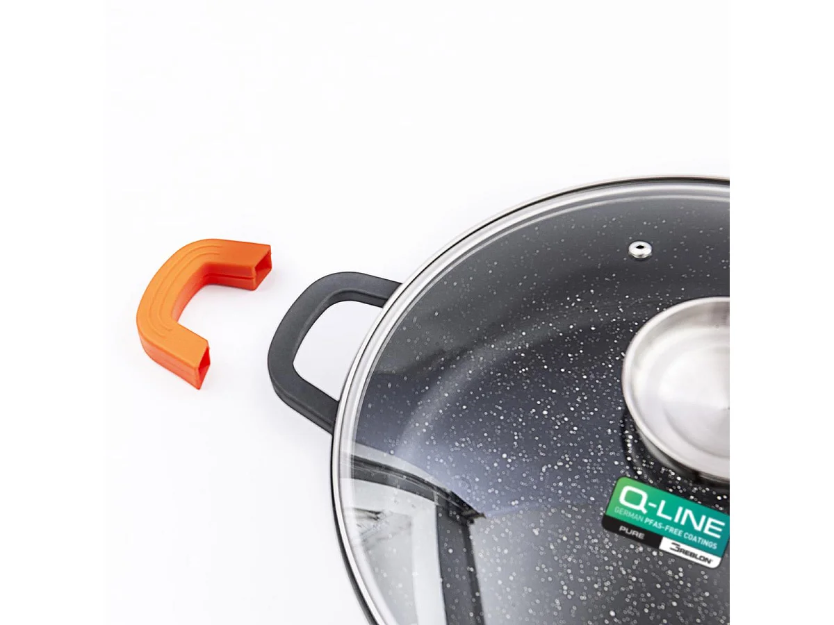 Sautoir noir 28cm revêtement céramique - "RobuCook"